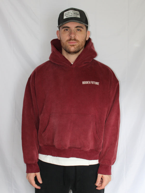 Boxy Hoodie - Washed Red