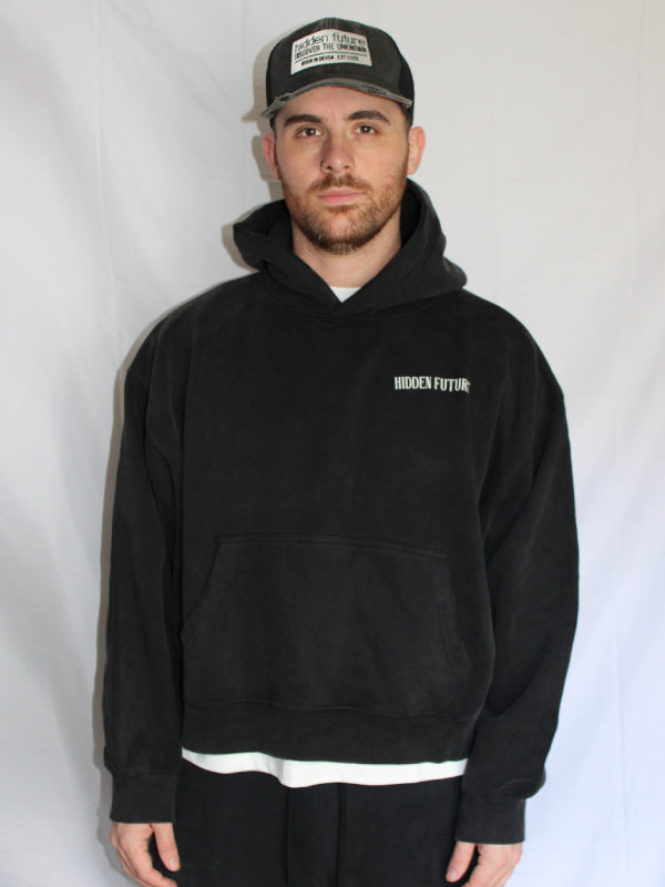Boxy Hoodie - Washed Black