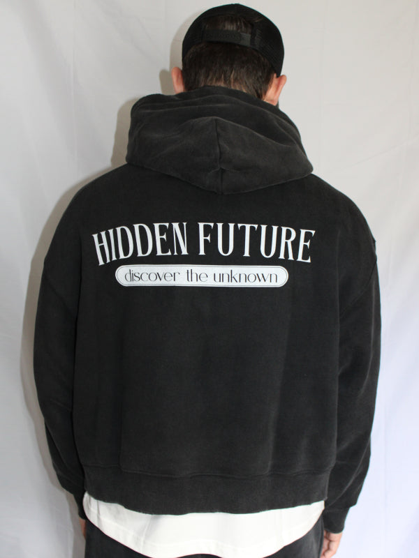 Boxy Hoodie - Washed Black