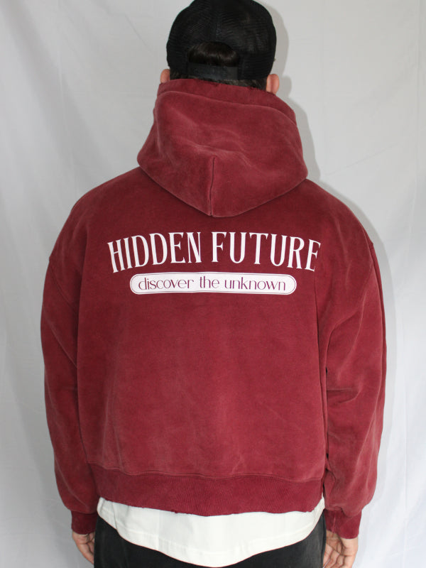 Boxy Hoodie - Washed Red